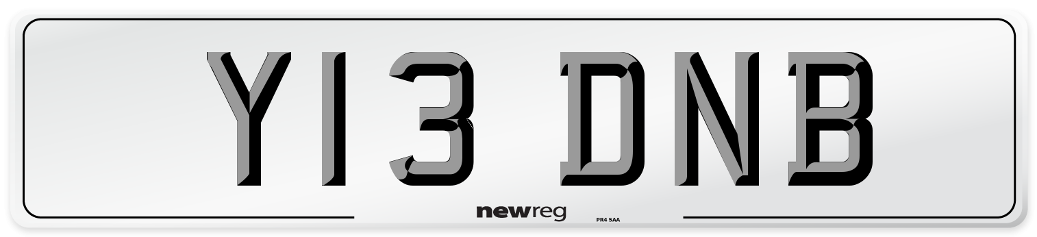 Y13 DNB Number Plate from New Reg